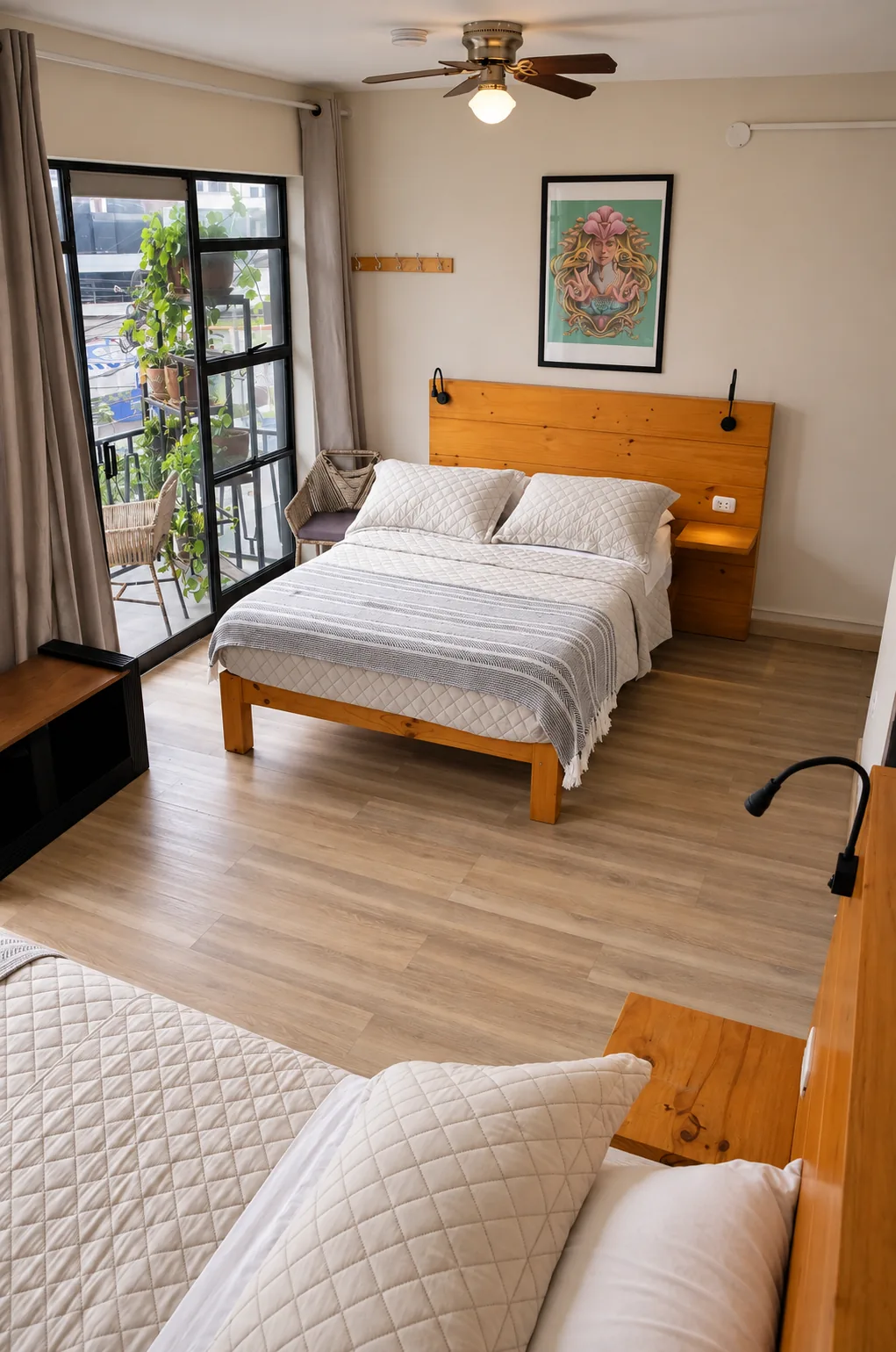 Hab privada twin doble con balcón y baño privado 2